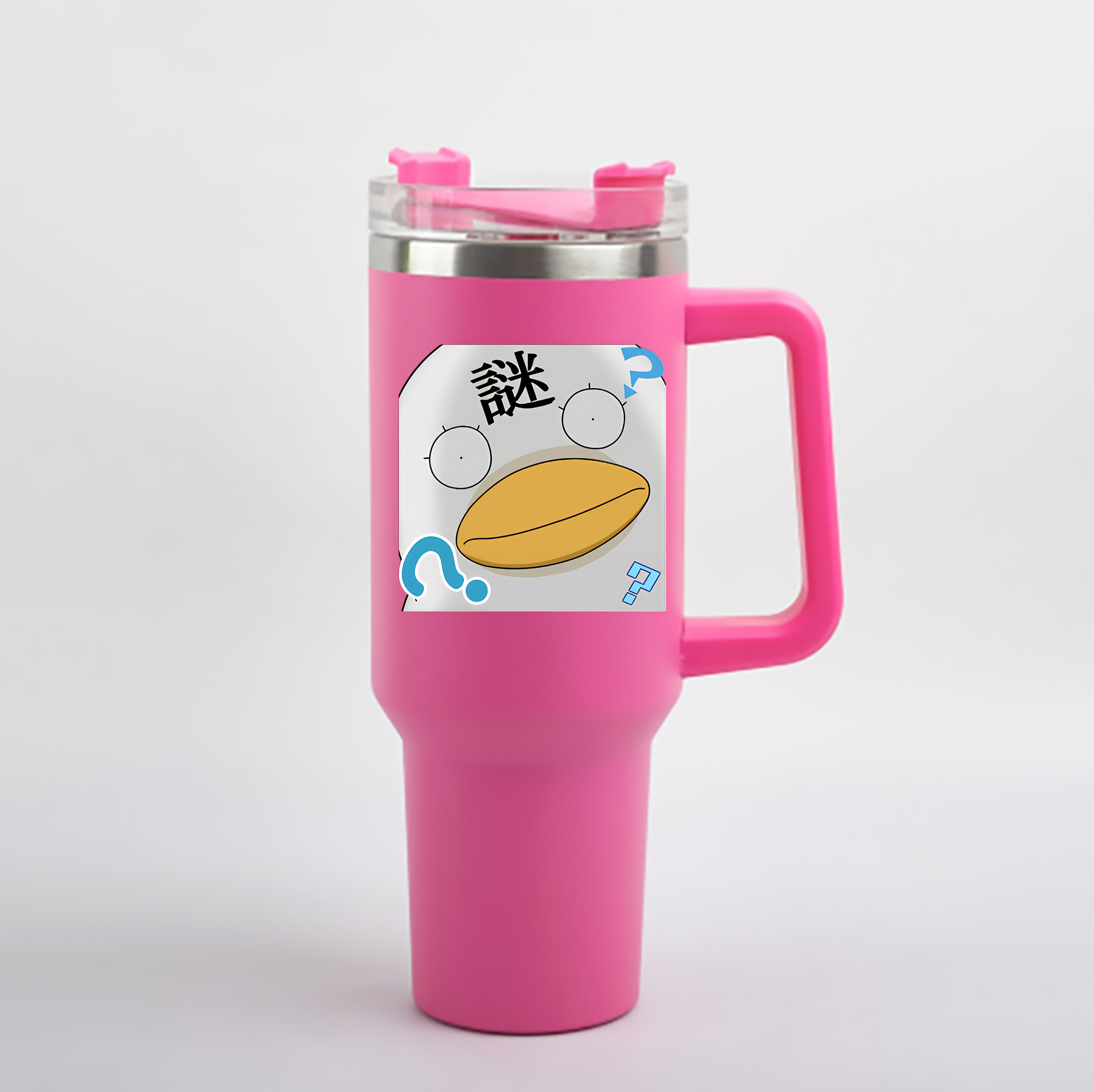 （画像用） ぎんたま 坂田銀時（さかたぎんとき） 神楽 志村新八（しむら しんぱち） GINTAMA Sakata Gintoki Kagura Shimura Shinpachi 1200mL車用タンブラー - クリスタルステッカー（プラスチックストロー付き）